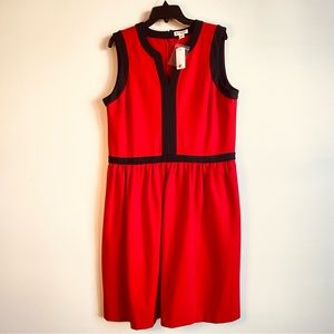 NWT Brooks Brothers Ponte Knit A-Line Dress, Red, XL